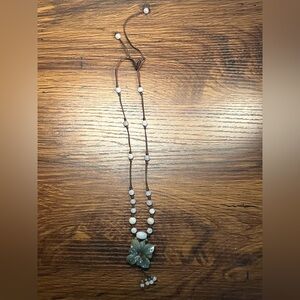 Vintage Jade Flower Necklace
